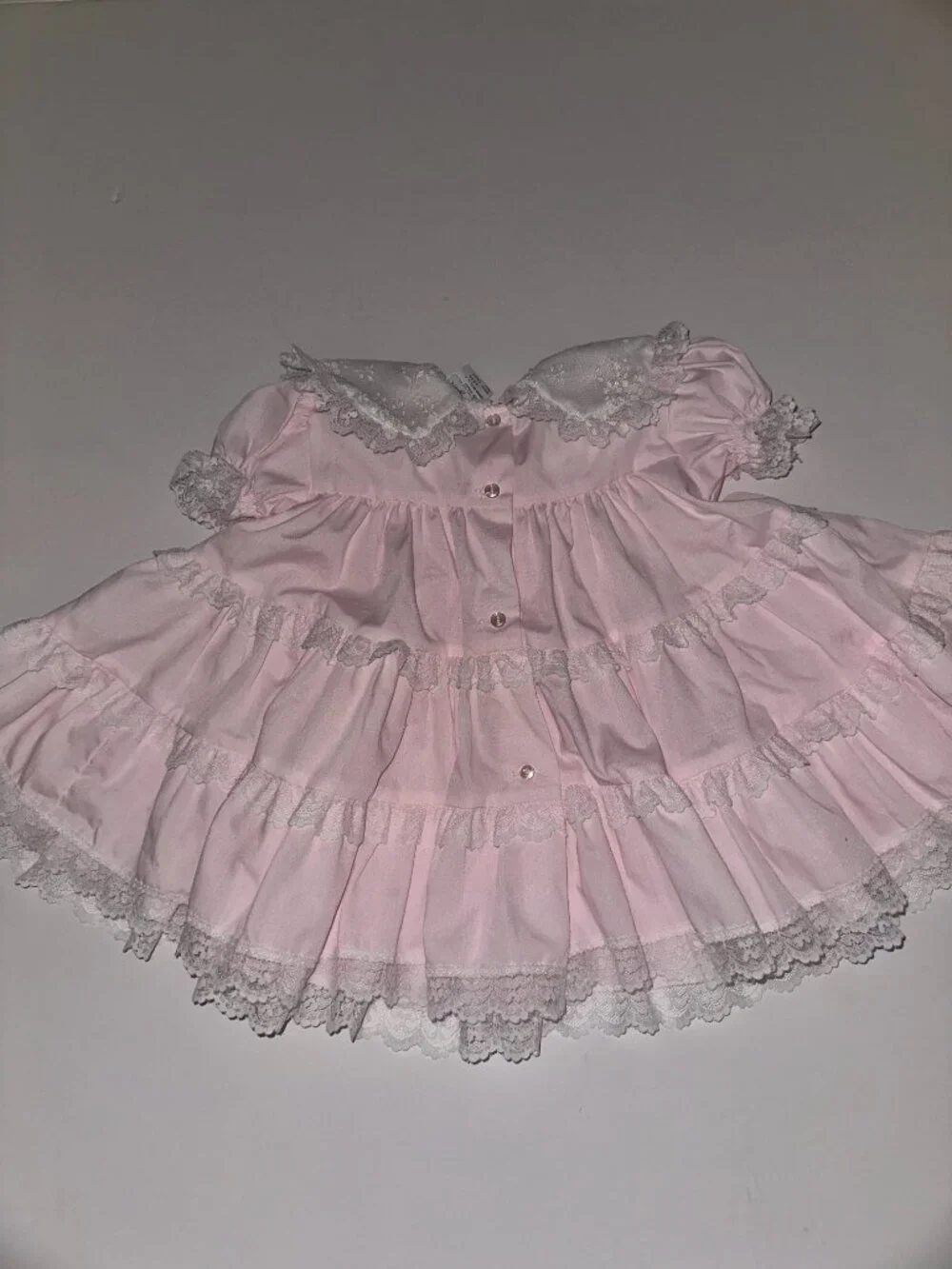 VINTAGE BRYAN 18 mo Months Pink FULL CIRCLE Pageant Lace Ruffles Dress